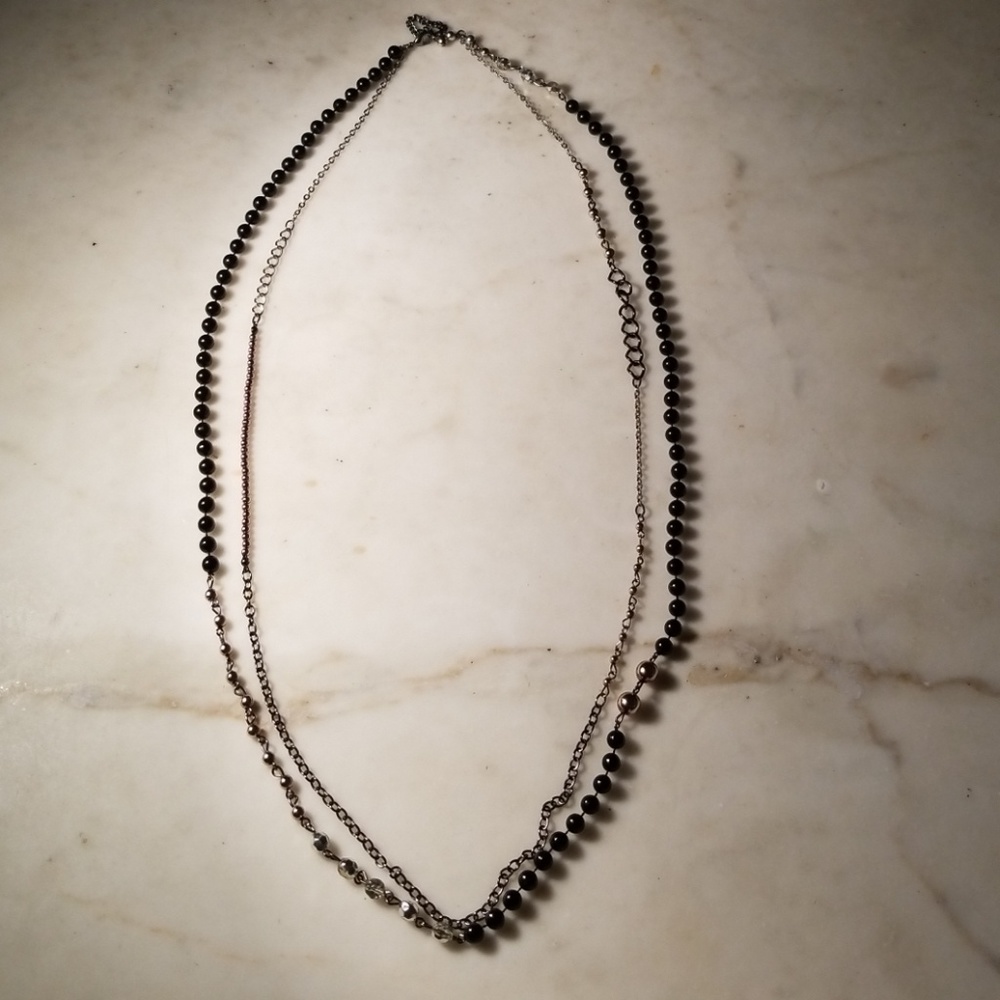 Costume jewelry double necklace